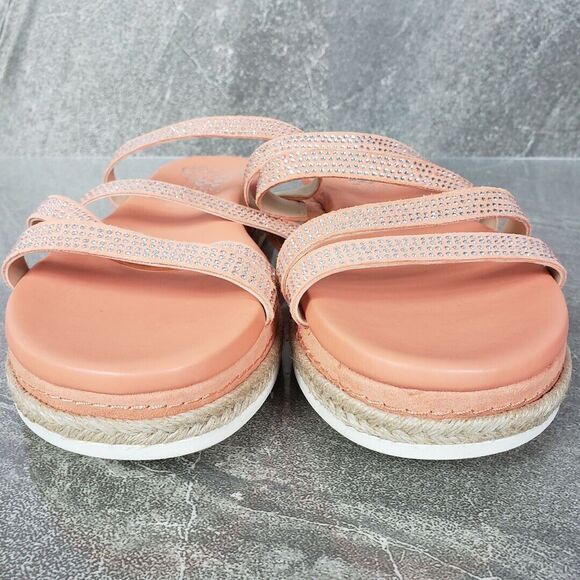 Vince Camuto Shoes Womens 8.5 M Pink Rhinestones Strappy Slide Sandals Rallsan - Picture 6 of 13